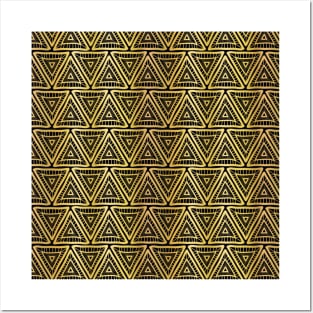 Golden Boho Triangles Posters and Art